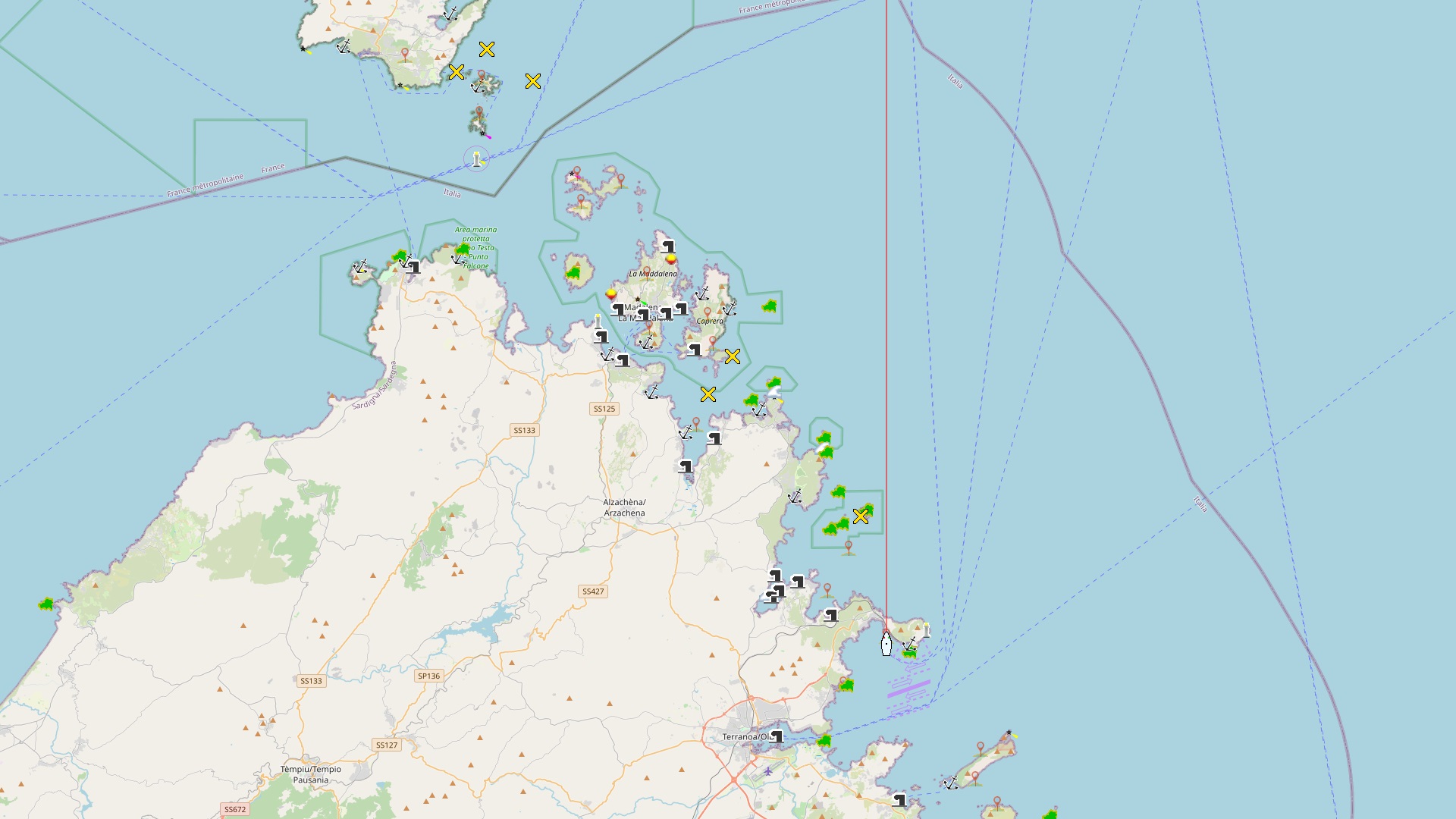 Mappa Golfo Aranci - La Maddalena